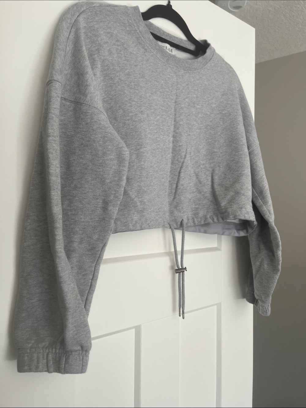 Cropped Drawstring Sweatshirt - Gray - Picture 4 of 4